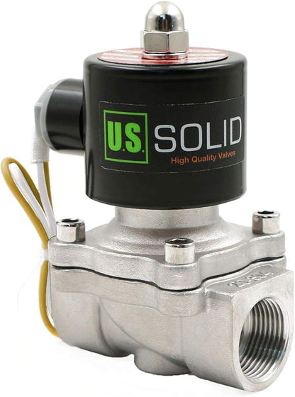 U.S. Solid Stainless Steel Electric Solenoid Valve 110VAC Normally Closed Air Water (3/4)(20-pack)