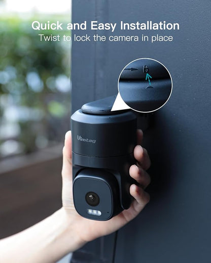 VIMTAG Outdoor Cameras for Home Security, 2.5K Security Camera Outdoor, 360° Pan/Tilt Outside House Surveillance, Motion Tracking, Color Night Vision, 2-Way Audio, 5G/2.4G WiFi, Cloud/SD Card Storage