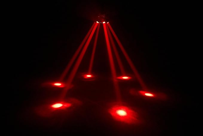 Dj Lights for Parties Moving Head 6-Arm with Remote Control RGBW LED DJ Stage Lights Professional Disco Light DMX512 & Sound Activated Rotating Light for Wedding Live House KTV Bar & Club Christmas