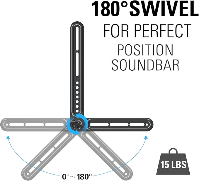 Mounting Dream Soundbar Mount Fits Most Sound Bars Up to 15 lbs, Mounting Soundbar Above or Under TV, Sound Bar Mounting Brackets for TV, Sound Bar Mount with Detachable Extension Plates MD5422