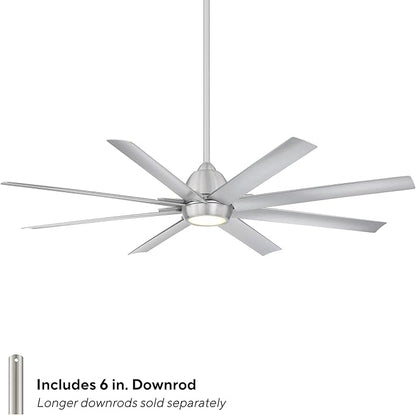 WAC Lighting Mocha XL 8 Blades Aluminum Smart Ceiling Fan in Brushed Nickel