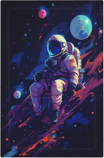Decorative Light Switch Cover Plate Purple Space Astronaut Planet 1 Gang No Device Single Blank Outlet Covers Wall Plate Cover Switchplate Electrical Face Plate for Bedroom Home Decor