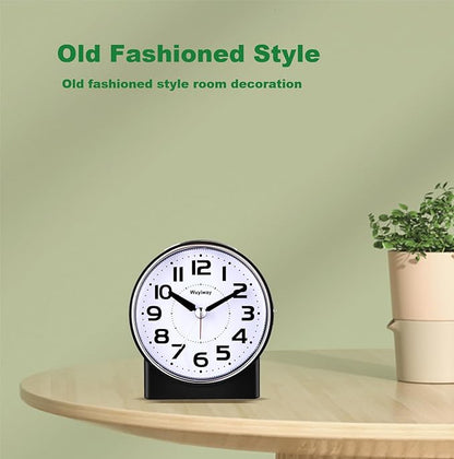 4.3" No Ticking Analog Alarm Clock,Silent Readable for Seniors,Easy to Set,Gradual Rise Alarm,Big Numbers,On/Off Switch on Side,Gentle Wake,Snooze Soft Backlight,Battery Operated