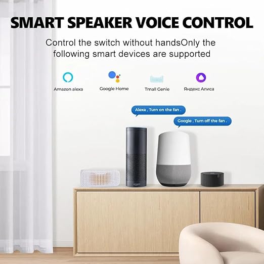 Eversecu WiFi Smart Light Switch 10A Mini DIY Breaker Module, Control by Smart Life/Tuya App, Compatible with Google Home/Alexa Echo