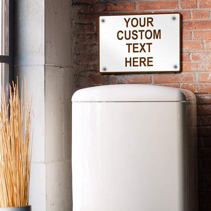 Aluminum Weatherproof Metal Sign Multiple Sizes Custom Personalized Text Here White Brown Recreational Horizontal Street Signs 10x7Inches