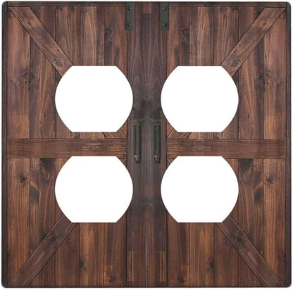 Decorative Outlet Covers Vintage Brown Farmhouse Barn Door 2 Gang Light Switch Cover Plate Double Duplex Wall Plates for Electrical Outlets Switch Plate Covers for Bedroom Home Decor