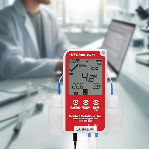 Control Solutions VFC800 Temperature Data Logger (VFC800-WiFi 10Ft Dual Probe)
