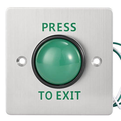 Push to Exit Button for Door Access Control Big Press Button IP68 Waterproof 304 Stainless Steel Shell NO/COM Output