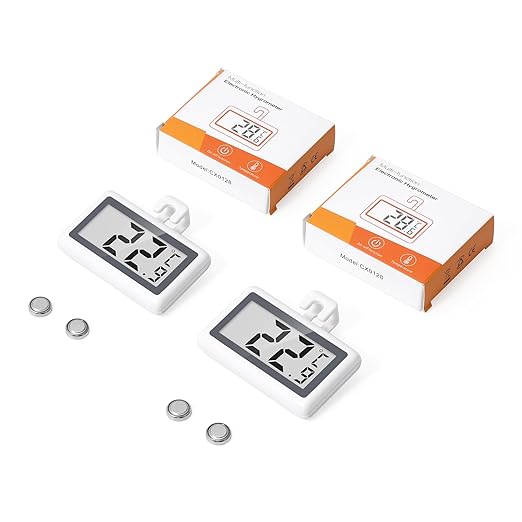 JXTZ Fridge Freezer Thermometer, 2 Pack Digital Refrigerator Thermometer, LCD Display Fridge Temperature Thermometer with Low Temperature Reminder, 3 Mounting Methods, °C/°F Switch, for Home Office
