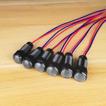6pcs White LED Indicator Pilot Light 110VAC Mounting Hole Size 10mm(Flame Retardant Plastic Shell)