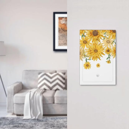 Sunflower Yellow Flowers Floral Light Switch Cover Plate 1 Gang No Device Blank Electrical Wall Plates Faceplate Decorative Switch Plate for Bed Room Living Room Decor