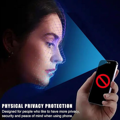 Front Camera Cover Compatible for iPhone 16/16Plus/16Pro/16Pro Max/15/15Plus/15Pro/15Pro Max/14Pro/14 Pro Max,Open/Close Face Recogition,Protect Privacy and Security-Black