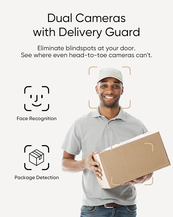 eufy Security Video Doorbell Camera E340 (Wired/Battery Powered) with Chime, Dual Cameras with Delivery Guard, 2K Full HD and Color Night Vision, HomeBase S380 Compatible, No Monthly Fee,2.4GHz WiFi