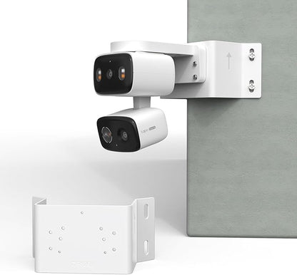 Corner Wall Mount Bracket Compatible with TP-Link Tapo C246D/C236/C216/C217/C113/C420/C400/C400 KIT/C460 Security Camera, Easy Installation with Precise Hole Positioning (White)