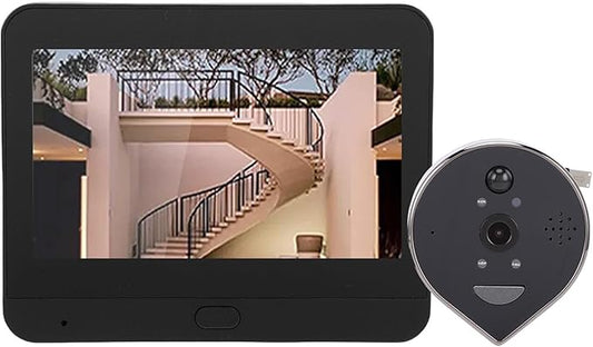 Smart Digital Peephole Camera 3MP 1080P WiFi Video Doorbell with 4.3in LCD Viewer 160 Viewing Angle PIR Motion Detection 5000mAh Battery for Homes Apartments Villas