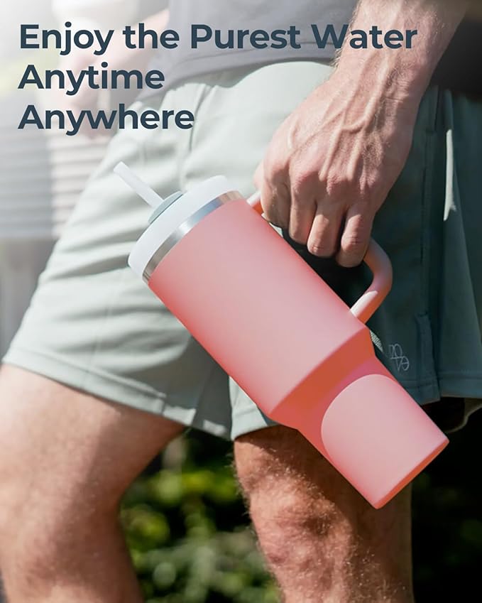 PureSip Adapt Stanley Bottle Straw, Reusable Straws with Filter, Stanley Straw Replacement 40 oz, 30 oz, Plastic Straws for WATERH Vita Bottle, Simple Modern, Hydro Flask (3 Filter + 5 Straws)