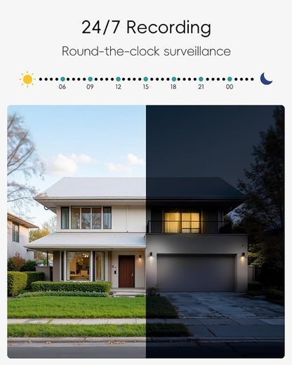 ZUMIMALL Cameras for Home Security 2-Pack (Black) - 2.4G/5G WiFi, Wired Camera for 24/7 Recording | Motion & Noise Detection, Auto Tracking, Cloud & No-Monthly-Fee SD Storage | Works with Alexa Google