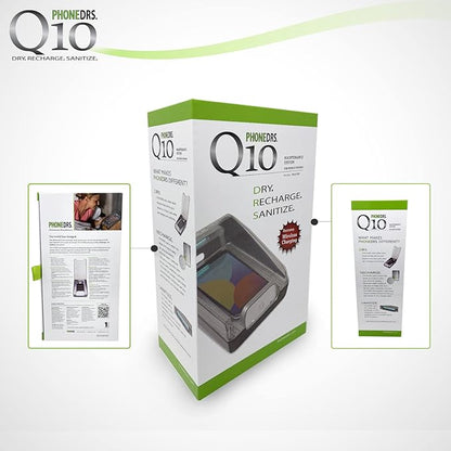 Q10 UV-C Cell Phone Sanitizer with Dryer and Qi Wireless Charging | Cleans, Dries and Charges All Phones