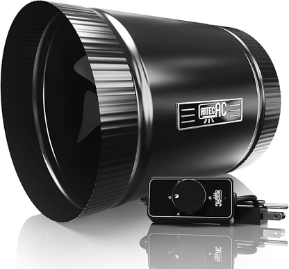 6 Inch Inline Duct Fan with Speed Controller - 282CFM High Airflow, Ultra Quiet 62.8dB for Grow Tents, Hydroponics, Ventilation, Exhaust - Energy Efficient 37W Inline Exhaust Fan
