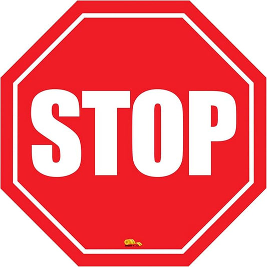 Stop Sign Modern Floor Sign - Floor Marking Sign, 16"