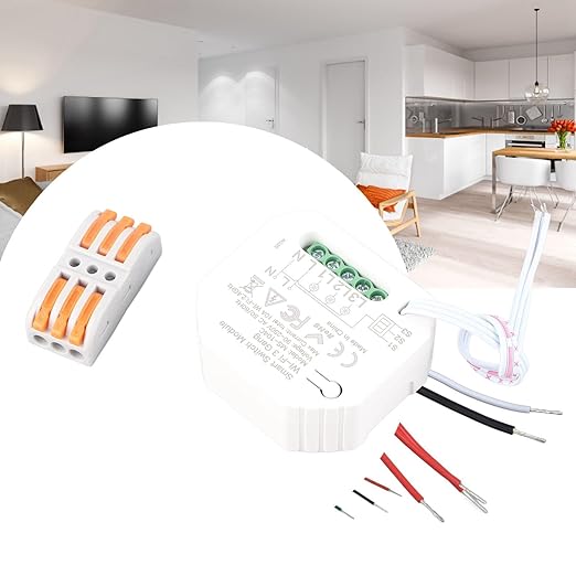 3 Gang Smart Light Switch Module with Voice and APP Control for Home Automation Compatible with Smart Speakers and Dimmer Systems