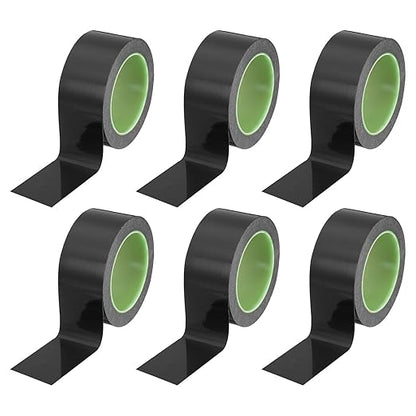 PATIKIL Floor Marking Tape 2 Inch x 110 Ft, 6 Pcs Self-Adhesive Warning Safety Tape Caution Stripe for Walls Floors Pipes Equipment Outdoor, Black
