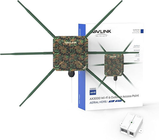 WAVLINK AX3000 Outdoor Mesh WiFi Access Point, 2026 New Model Long Range Outdoor Wireless WiFi Extender Signal Booster - Greenwood