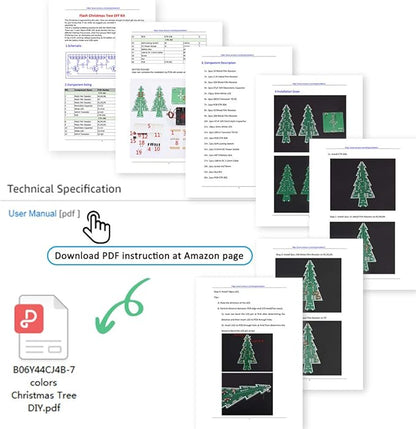 Christmas Tree Soldering Project, Icstation 3D Xmas Tree Soldering Kit with LED Flashing Lights Soldering Practice 7 Colors DIY Electronic Assemble Kit for Learning Teaching STEM Educational