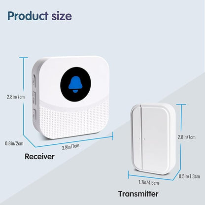 Wireless Door Chime & Window Sensor Alarm - 800Ft Long Range Door Sensor for Business and Home Security Door Chime with 55 Ringtones, 5 Volume Levels, Easy Install (1 Receiver & 2 Sensors)