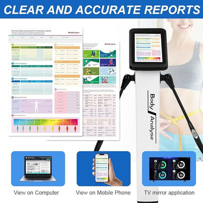 Professional Body Fat Analyzer, 32 Body Composition Analyzer, 10-inch High-Definition Screen Body Composition Analyzer, Body Fat Measurement Device for Homes, Gyms, Medical Clinics
