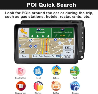 GPS Navigator for Car, Latest 2025 Map 7-inch HD Display 16GB 256MB Satellite Navigation with Sun Visor,Smart Real Voice GPS Guidance，Provides Lifetime Live Map Updates