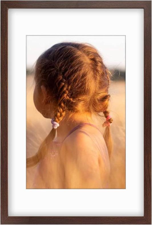 Golden State Art, 16X24 Picture Frame with Mat for 12X18 - High Definition Glass Wall Mounting Horizontal Vertical Display (Brown, 1 Pack)
