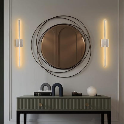 LED Wall Sconces with Remote Control, Dimmable Wall Sconces Set of 2, 5 Colors 3000K-6500K & Dimmable, Hardwire Wall Light with Timer & Night Light, LED Nickel Wall Lamps for Living Room, Bedroom