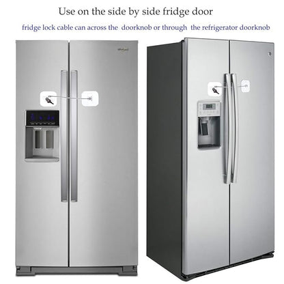 Fridge Lock,Refrigerator Locks,Freezer Lock with Key for Child Safety,Locks to Lock Fridge and Cabinets,White Fridge Lock