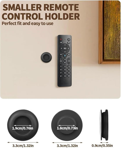 6 Pack Magnetic Remote Control Holder – Upgraded Silicone Magnetic Wall Mount for TV, Fan & Air Conditioner Remotes – Self-Adhesive, No-Drill Remote Control Holder Wall Mount (Circle Black)