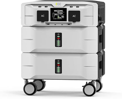 IEE SP5000 Portable Power Station, 5120Wh LiFePO4 Battery, 5000W Output (9000W Surge), 120V/240V Dual Voltage, Expandable to 10kWh, Home Transfer Switch Ready for Emergency Power Outages