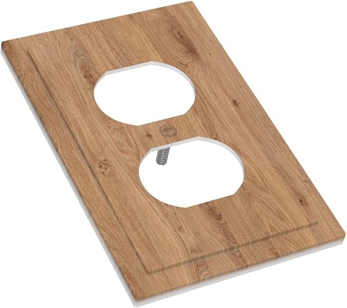 Outlet Covers Vintage Rustic Wood Color Brown Wood Grain 1 Gang Duplex Electrical Receptacle Faceplate Light Switch Cover Wall Plate Decorative Switch Plates for Farmhouse Cabin Decor