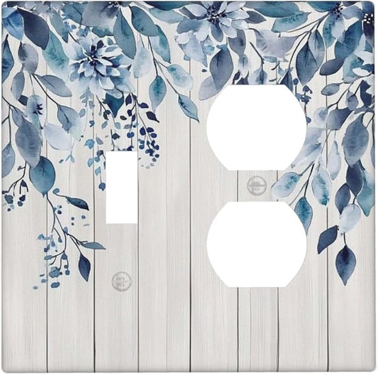 Eucalyptus Rustic Watercolor Plant Wallplates 1 Toggle 1 Duplex Switch Plate Electrical Gfci Faceplate Decorative Light Switch Covers For Farmhouse Home Decor