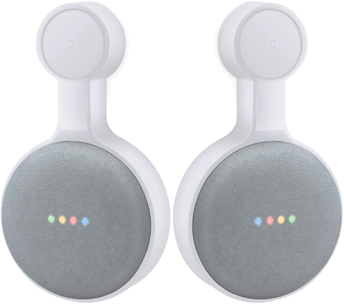 Outlet Wall Mount Holder for Google Home Mini (1st & 2nd Genernation), A Space-Saving Accessories for Google Nest Mini Speaker (White)