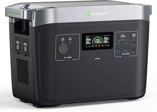 GROWATT INFINITY 2000 Pro Portable Power Station Expansion Battery, 2048Wh LifePo4 Extra Battery, 7 DC Outlets for Cell Phone, PC and Tablets, Backup for Home Use, RV, Camping and Emergency