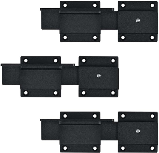 Flip Gate Latch Lock with Padlock Hole 3Pack, 3.5mm Heavy Duty Aluminum Alloy Adjustable Door Latch for Sliding Swing Open Gate, Outdoor, Wooden Fence, Barn, Shed, Garage, Yard