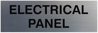 All Quality Basic Electrical Panel Sign - Fire Regulation Safety Compliance Sign - Silver - Medium (1 Pack)
