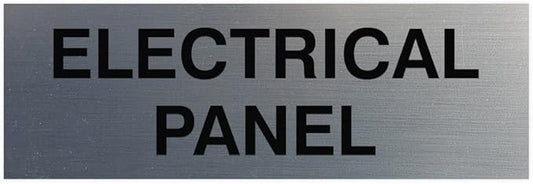 All Quality Basic Electrical Panel Sign - Fire Regulation Safety Compliance Sign - Silver - Large (1 Pack)
