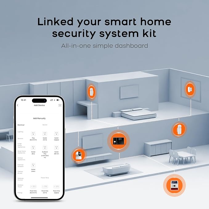 LWOHSI PG108 Alarm System for Home Security,WiFi+GSM 4G DIY Alarm Kit with Phone APP Alert, Door/Window Sensor, Remote, Compatible with Alexa and Google for House, Apartment