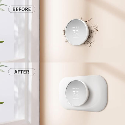 Compatible with Google Thermostat 2020 Wall Plate Cover - Petrichor Nest Thermostat Trim Kit, Made for Google Nest Thermostat 2020, Cover Imperfections Easy to Install - White（2 Pack）