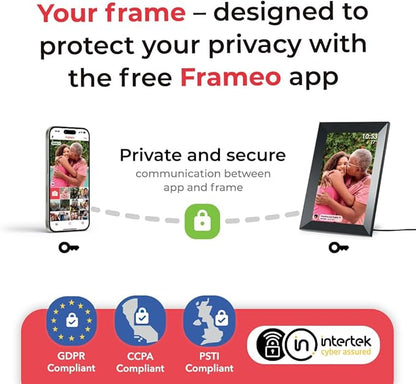 Digital Picture Frame WiFi, 15.6 Inch Frameo Digital Photo Frame, 32GB Memory, 1920*1080 IPS HD Touch Screen, Auto-Rotate, Share Pictures Video Instantly, Gift for Mom, Wedding, Birthday, Anniversary