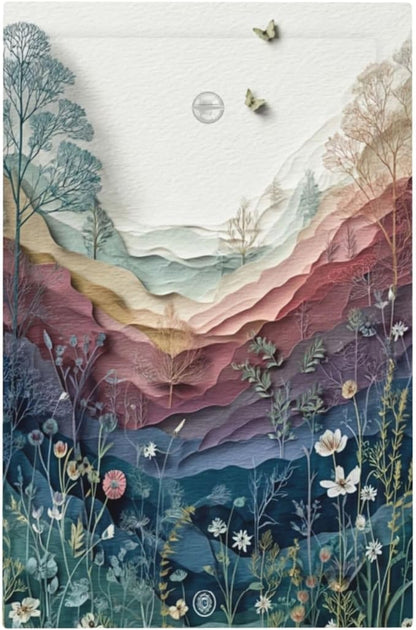 Wildflowers Rustic Flowers Floral Plants No Device Single Blank Wall Plate Cover Decorative Light Switch Covers Electrical Faceplate Switch Plates for Bathroom Kitchen Home