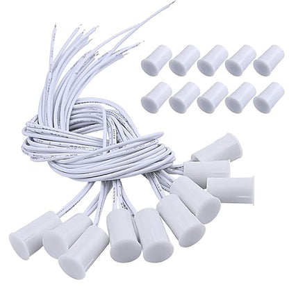 RC-33 NC Recessed Wired Security Window Door Contact Sensor Alarm Magnetic Reed Switch White 10 Pair