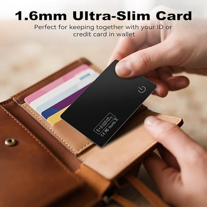 JTD 2 Pack Wallet Tracker Card - Apple Find My Tracker (iOS Only), 0.07in Thin IP68 Waterproof Bluetooth Card Finder, Item Locator for Luggage, Passport, Purse, Backpack