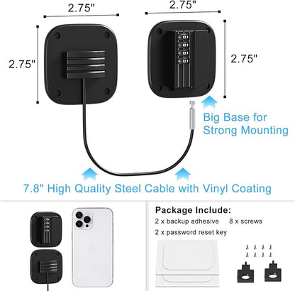 2 Pack Fridge Lock with Combination, No Key Required, Upgrade Refrigerator Lock with Adhesive and Screws, Freezer Cabinet Pantry Drawer Latch to Keep Door Closed, for Kids Adults Cats & Dogs, Black